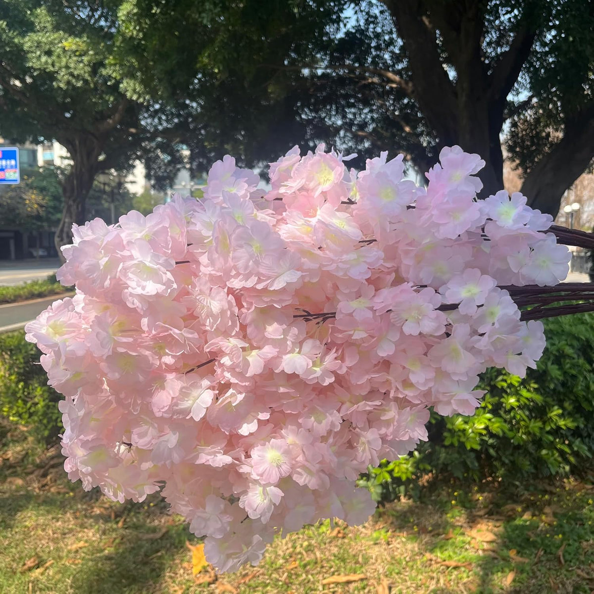 50 Pieces of Simulated Cherry Blossom Branches (deep Pink)