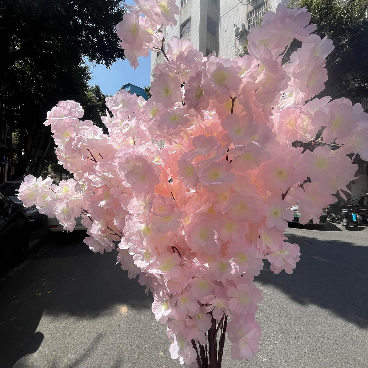 50 Pieces of Simulated Cherry Blossom Branches (deep Pink)