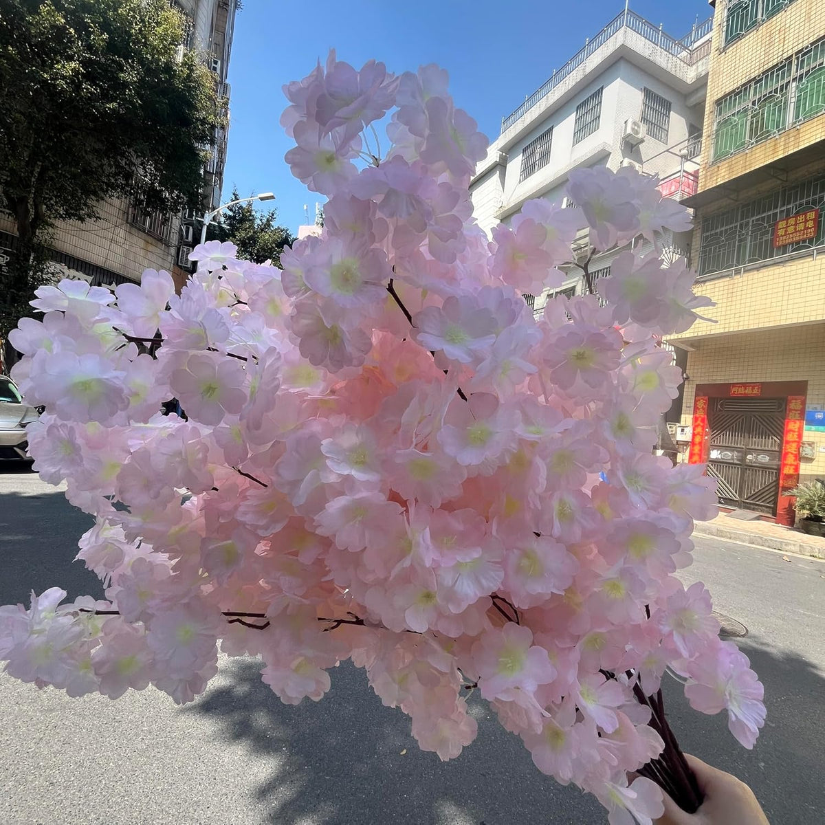 50 Pieces of Simulated Cherry Blossom Branches (deep Pink)