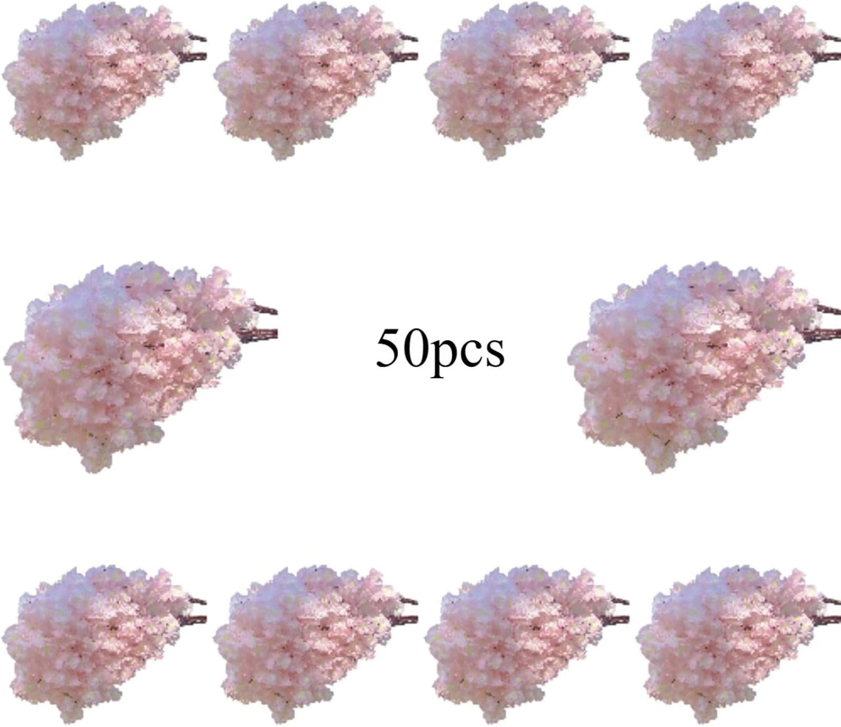 50 Pieces of Simulated Cherry Blossom Branches (deep Pink)