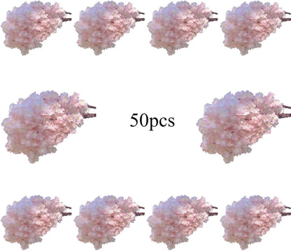 50 Pieces of Simulated Cherry Blossom Branches (deep Pink)
