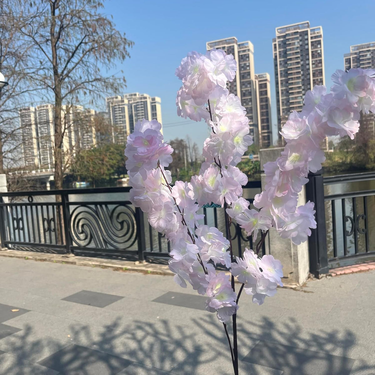 50 Pieces of Simulated Cherry Blossom Branches (deep Pink)