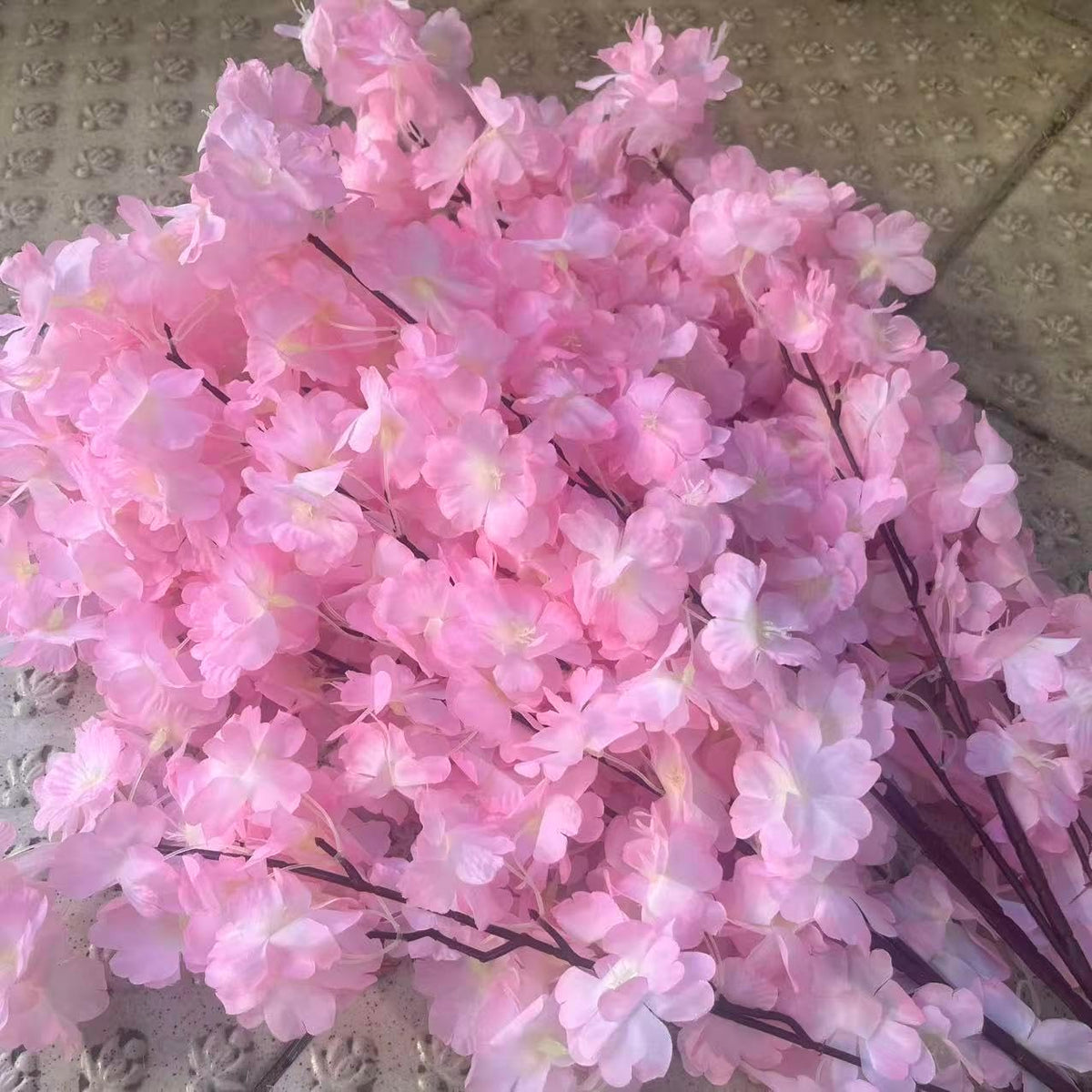 50 Pieces of Simulated Cherry Blossom Branches (deep Pink)