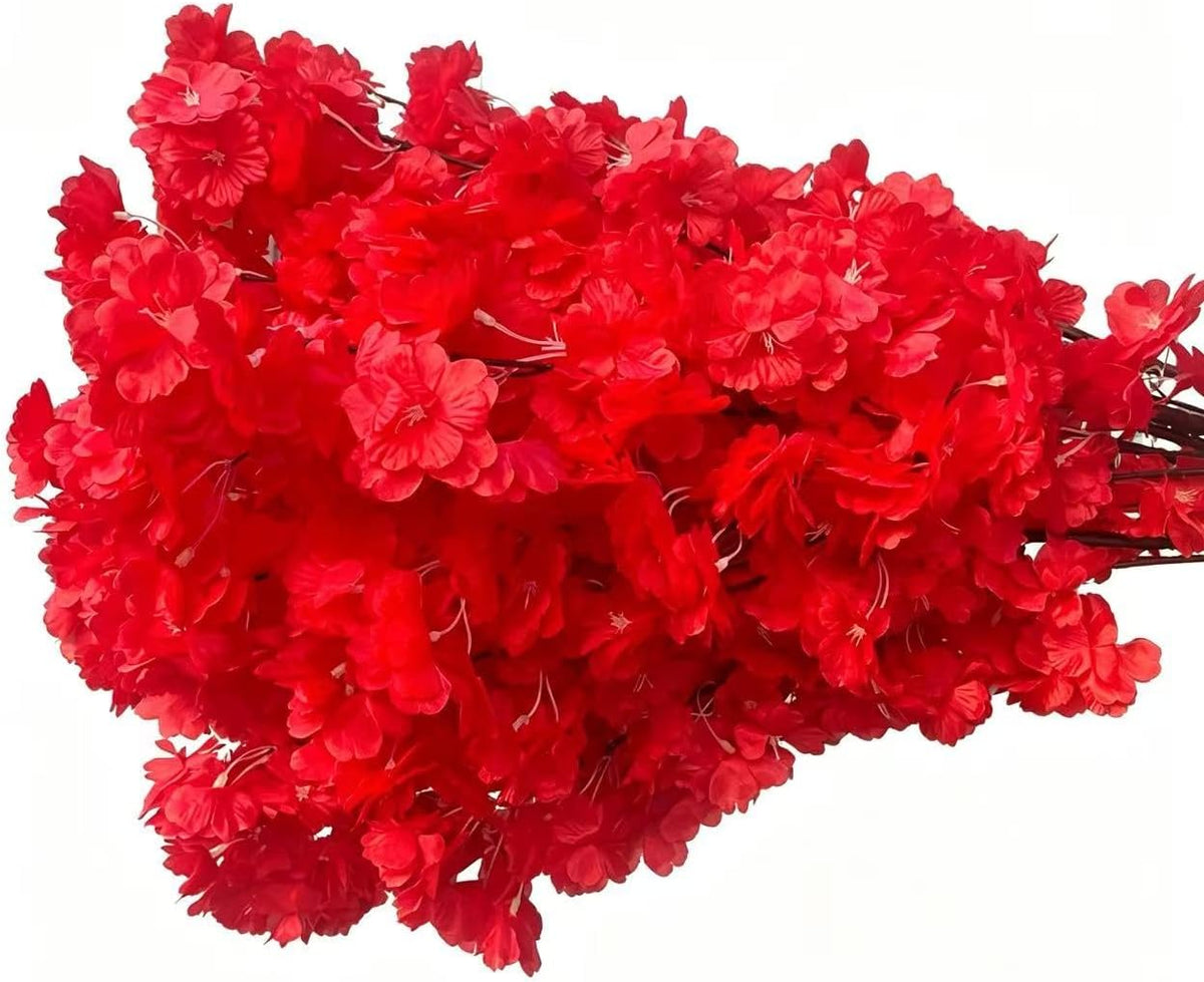 50 Pieces of Simulated Cherry Blossom Branches (deep Pink)
