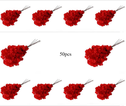 50 Pieces of Simulated Cherry Blossom Branches (deep Pink)