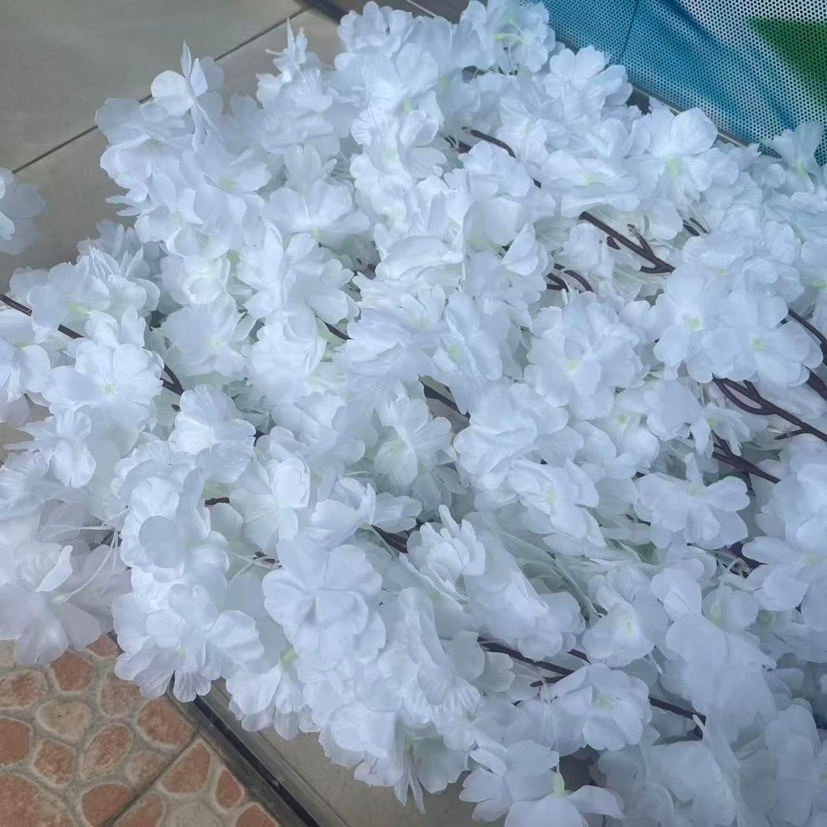 50 Pieces of Simulated Cherry Blossom Branches (deep Pink)
