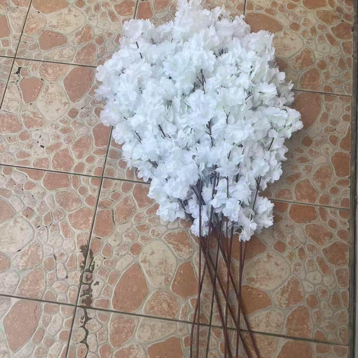 50 Pieces of Simulated Cherry Blossom Branches (deep Pink)