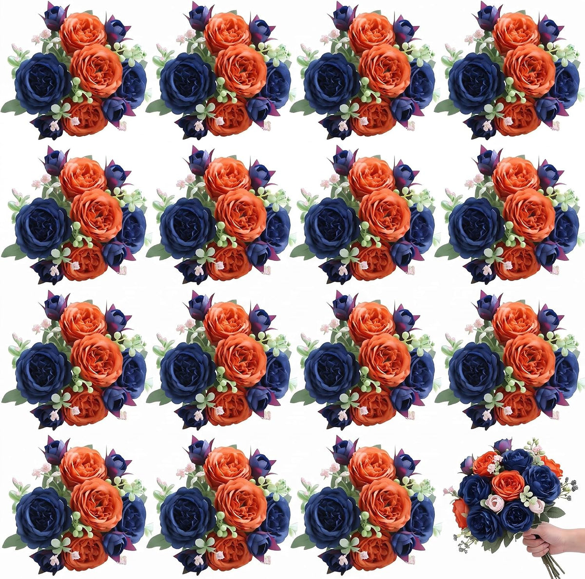 16 Bundles Artificial Peonies Silk Peonies Flower,Rose Red, Pink