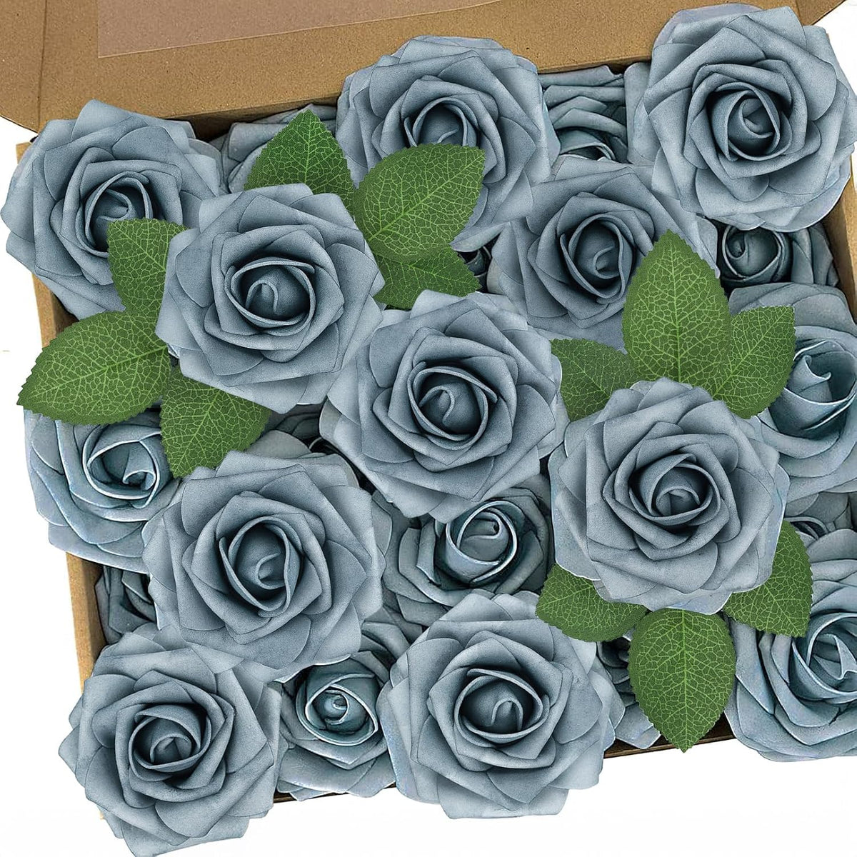 Artificial Flowers Real Touch Fake Foam Roses with Stems Decorations - Colors A