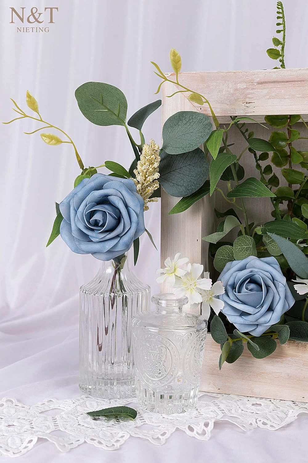 Artificial Flowers Real Touch Fake Foam Roses with Stems Decorations - Colors A