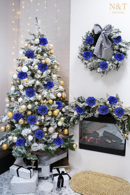Artificial Flowers Real Touch Fake Foam Roses with Stems Decorations - Colors A