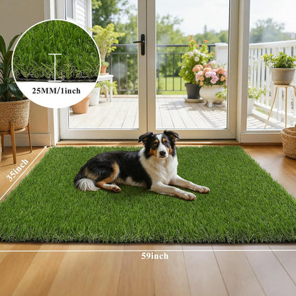 Artificial Grass Turf Rug 3'x5', Fake Grass Pee Pad for Potty Training | Washable Reusable Grass Mat with Drainage Holes, Turf Patch for Dog Potty, Indoor Outdoor Pet Turf for Lawn, Balcony, Yard
