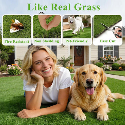 Artificial Grass Turf Rug 3'x5', Fake Grass Pee Pad for Potty Training | Washable Reusable Grass Mat with Drainage Holes, Turf Patch for Dog Potty, Indoor Outdoor Pet Turf for Lawn, Balcony, Yard