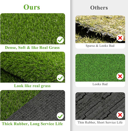 Artificial Grass Turf Rug 3'x5', Fake Grass Pee Pad for Potty Training | Washable Reusable Grass Mat with Drainage Holes, Turf Patch for Dog Potty, Indoor Outdoor Pet Turf for Lawn, Balcony, Yard