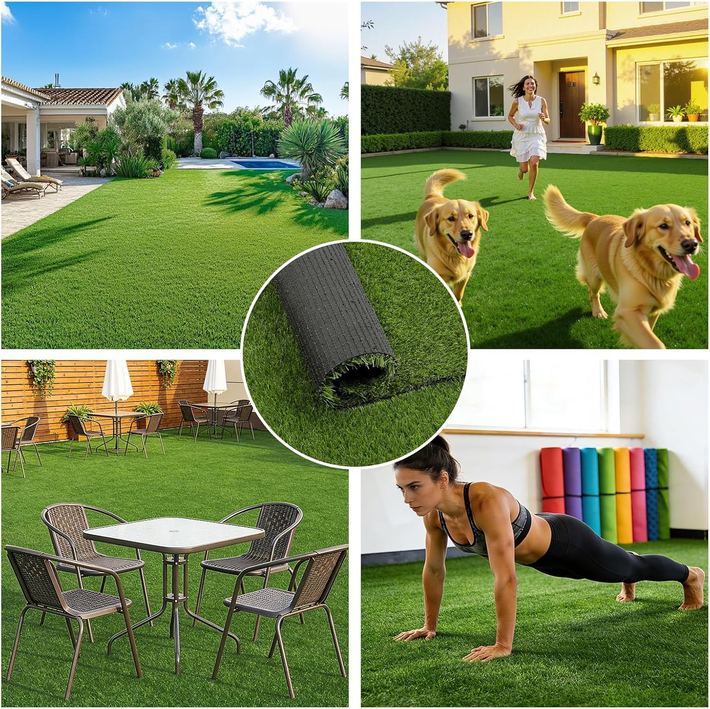 Artificial Grass Turf Rug 3'x5', Fake Grass Pee Pad for Potty Training | Washable Reusable Grass Mat with Drainage Holes, Turf Patch for Dog Potty, Indoor Outdoor Pet Turf for Lawn, Balcony, Yard