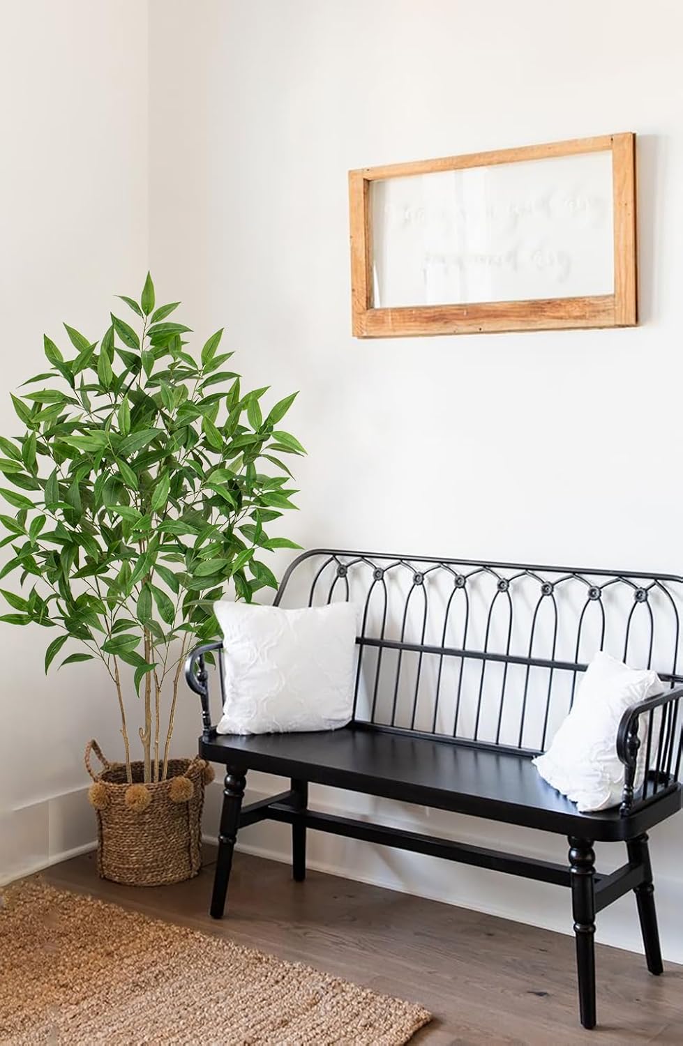 Artificial Eucalyptus Tree Plant in Black Pot – 5FT Tall Faux Indoor Plant for Home Décor, Modern Greenery for Living Room, Bedroom, Office