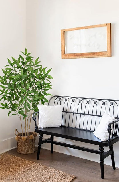 Artificial Eucalyptus Tree Plant in Black Pot – 5FT Tall Faux Indoor Plant for Home Décor, Modern Greenery for Living Room, Bedroom, Office