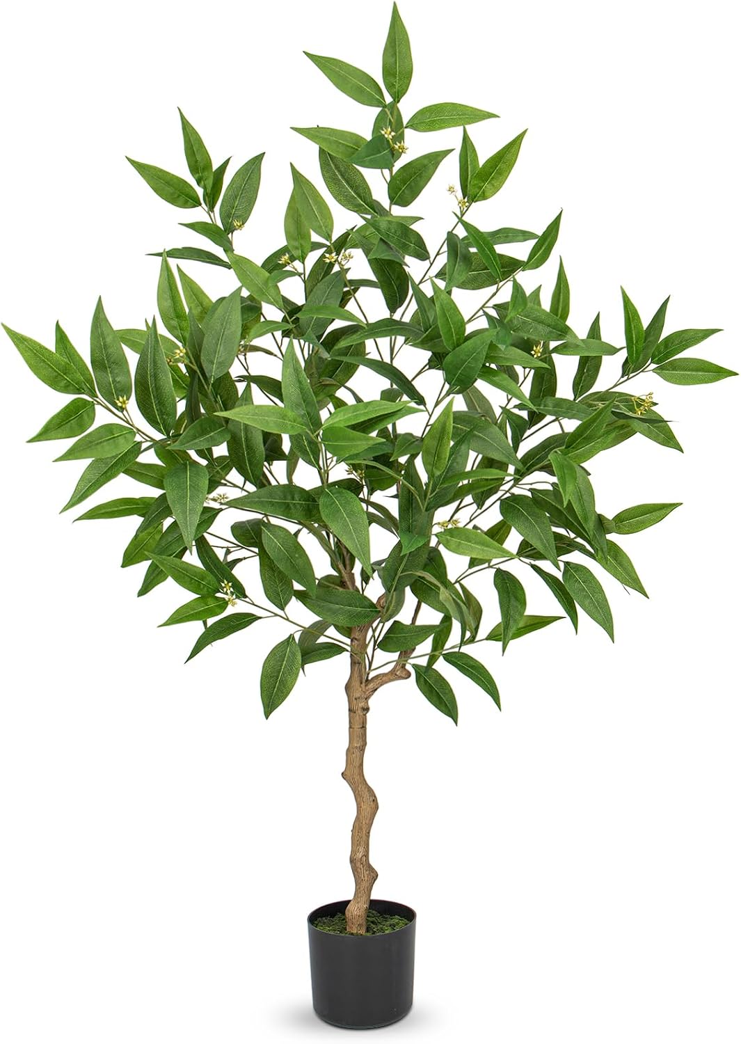 Artificial Eucalyptus Tree Plant in Black Pot – 5FT Tall Faux Indoor Plant for Home Décor, Modern Greenery for Living Room, Bedroom, Office