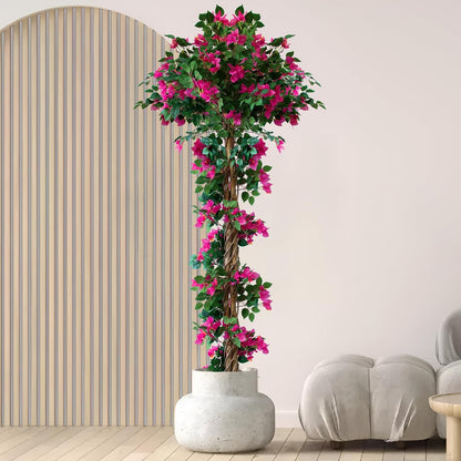 6FT Tall Bougainvillea Artificial Tree for Indoor & Outdoor, 2 Pack