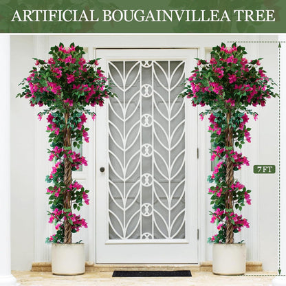 6FT Tall Bougainvillea Artificial Tree for Indoor & Outdoor, 2 Pack