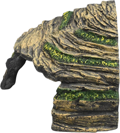 Gecko Hide Shale Scape Step Ledge, Reptile Cave Hideout Tank Accessories Decorations, Ideal for Reptiles, Amphibians, Leopard Gecko, Lizard, Frogs, Turtle (Like Stone, 6 * 6 * 4inch)