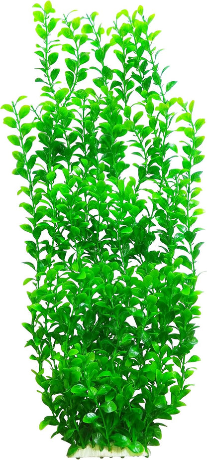 Tall Green Round Leaves Aquarium Décor Plastic Plants Extra Large 22 Inches 6513