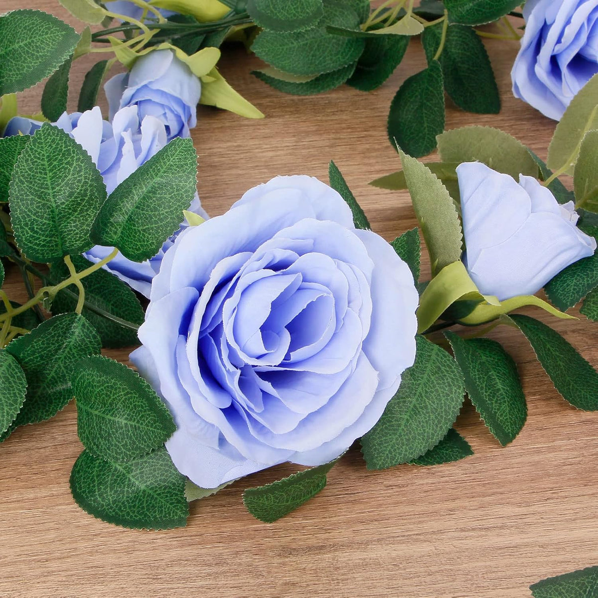 4Pcs(26 FT) Artificial Rose Vine Fake Flower Garland Fake Silk Rose Hanging Vine for Wedding Party Background Arch Garden Background Decoration (Pink)