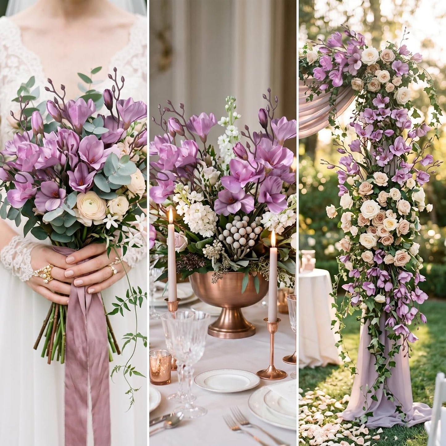8 Pack 16 Inch Artificial Magnolia Flowers Stem Faux Magnolia Branches Silk Flowers Bendable Stem for Vase Arrangement Wedding Decor Party Centerpieces Home Decoration(Blue)