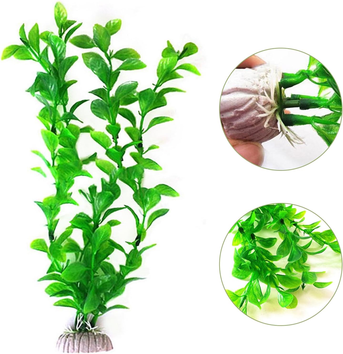 Aquarium Plants Decor,Fish Tank Plants Silk for Artificial Aquarium Plants Plastic Fake,2 Pack Fish Tank Decorations Aquarium Decorations（Green,Purple）