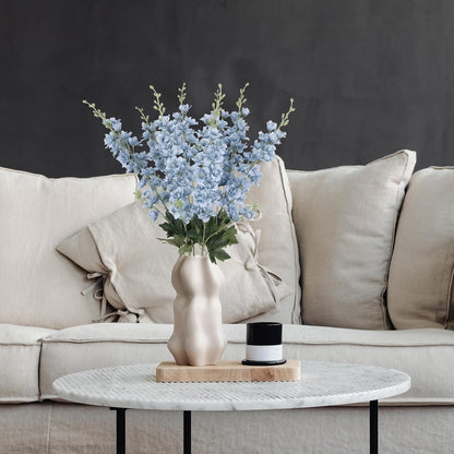 8PCS Dusty Blue Delphinium Artificial Flowers 33.5'' Faux Delphinium Stems Larkspur Silk Flowers for Wedding Table Centerpieces Home Garden Decor(Dusty Blue)