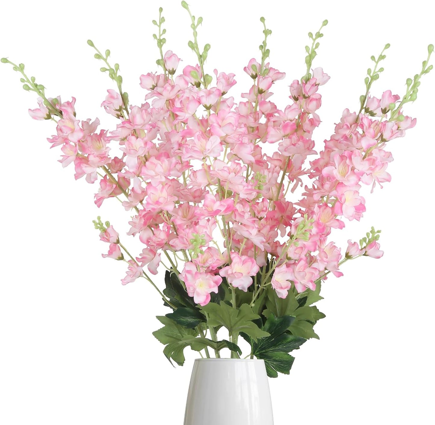 8PCS Dusty Blue Delphinium Artificial Flowers 33.5'' Faux Delphinium Stems Larkspur Silk Flowers for Wedding Table Centerpieces Home Garden Decor(Dusty Blue)