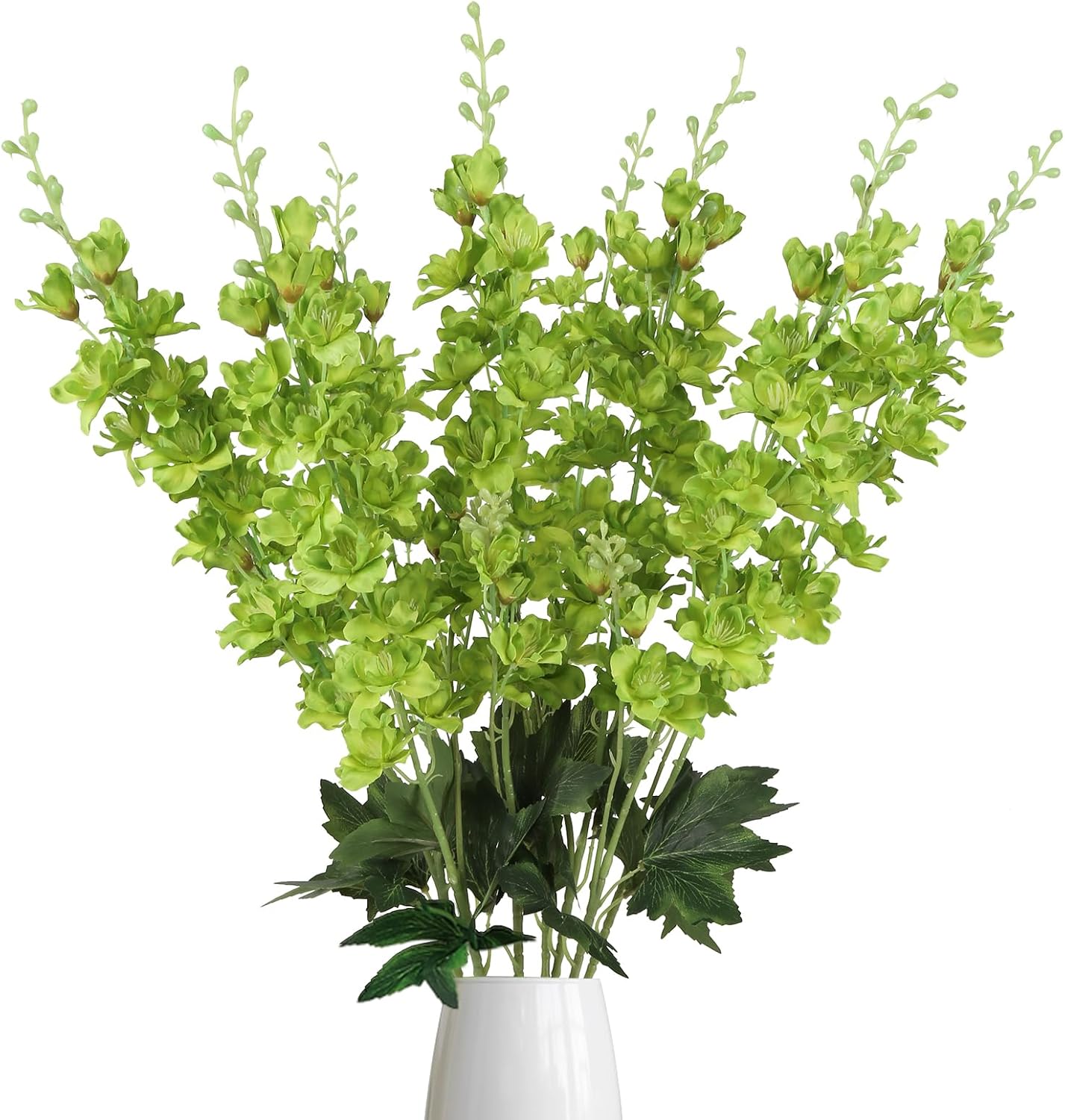 8PCS Dusty Blue Delphinium Artificial Flowers 33.5'' Faux Delphinium Stems Larkspur Silk Flowers for Wedding Table Centerpieces Home Garden Decor(Dusty Blue)