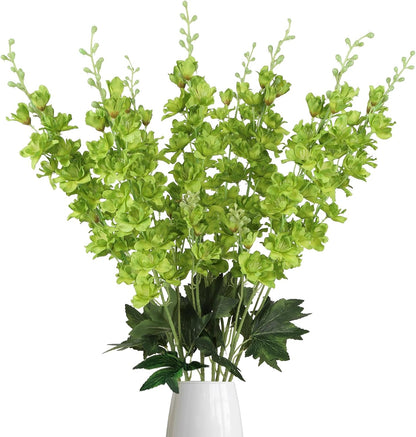 8PCS Dusty Blue Delphinium Artificial Flowers 33.5'' Faux Delphinium Stems Larkspur Silk Flowers for Wedding Table Centerpieces Home Garden Decor(Dusty Blue)