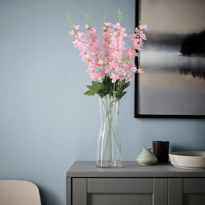 8PCS Dusty Blue Delphinium Artificial Flowers 33.5'' Faux Delphinium Stems Larkspur Silk Flowers for Wedding Table Centerpieces Home Garden Decor(Dusty Blue)
