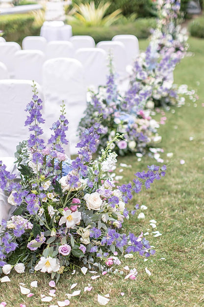 8PCS Dusty Blue Delphinium Artificial Flowers 33.5'' Faux Delphinium Stems Larkspur Silk Flowers for Wedding Table Centerpieces Home Garden Decor(Dusty Blue)