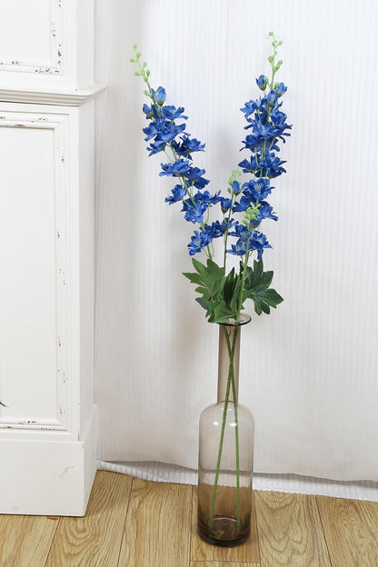 8PCS Dusty Blue Delphinium Artificial Flowers 33.5'' Faux Delphinium Stems Larkspur Silk Flowers for Wedding Table Centerpieces Home Garden Decor(Dusty Blue)