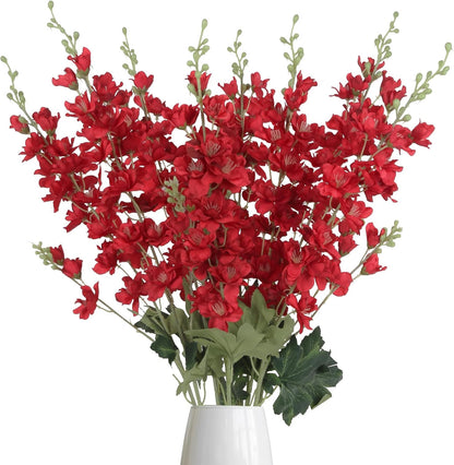 8PCS Dusty Blue Delphinium Artificial Flowers 33.5'' Faux Delphinium Stems Larkspur Silk Flowers for Wedding Table Centerpieces Home Garden Decor(Dusty Blue)