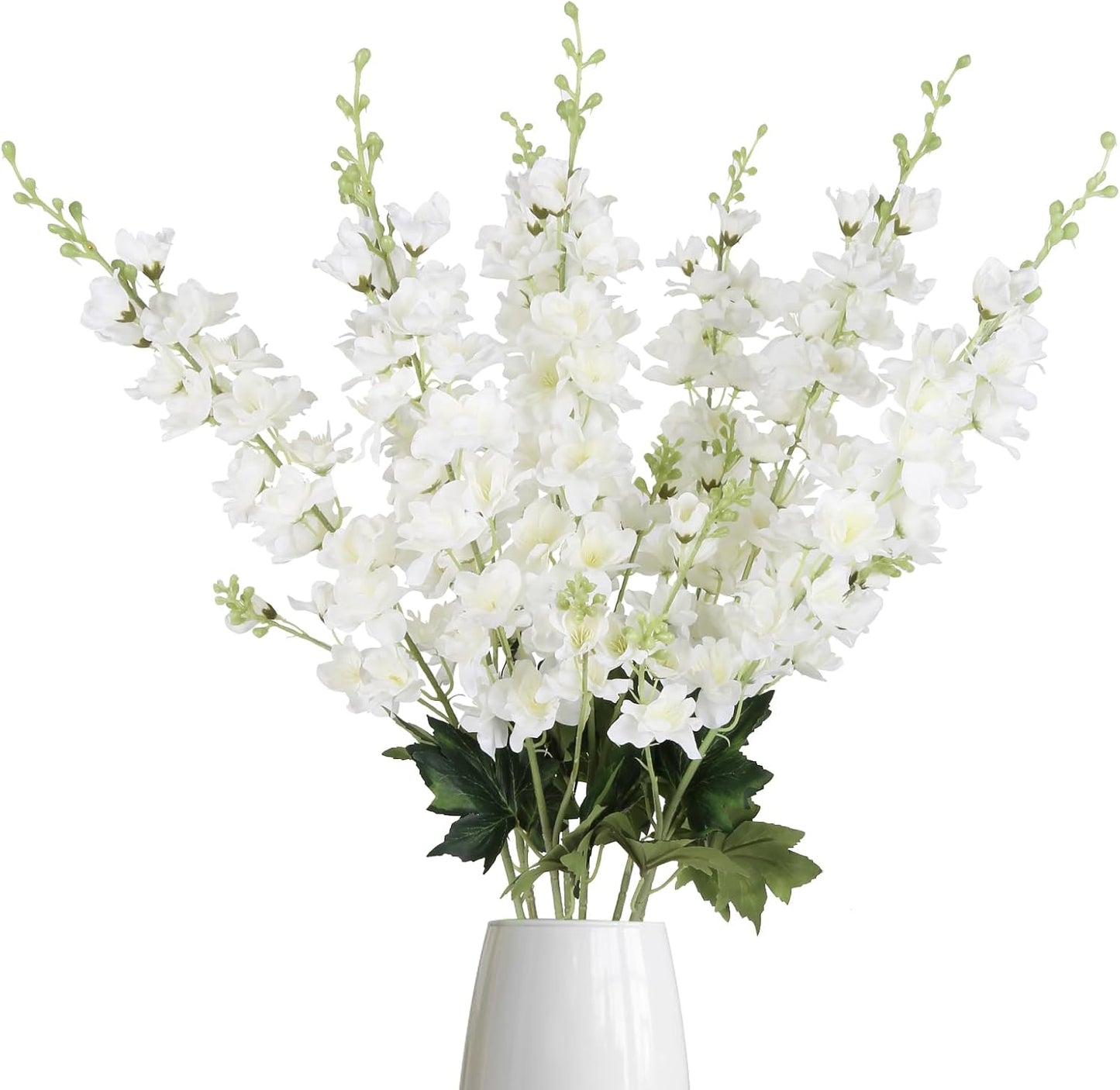 8PCS Dusty Blue Delphinium Artificial Flowers 33.5'' Faux Delphinium Stems Larkspur Silk Flowers for Wedding Table Centerpieces Home Garden Decor(Dusty Blue)