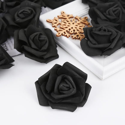100Pcs Artificial Foam Roses Flowers Heads, 3in Stemless Lilac Foam Fake Flowers Bulk for Crafts, Wall Decorations, DIY Wedding Receptions, Bridal Shower, Faux Bouquets, Party Home Decor(Lilac)