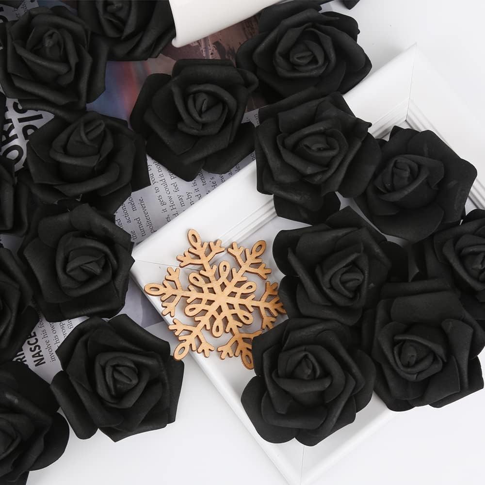 100Pcs Artificial Foam Roses Flowers Heads, 3in Stemless Lilac Foam Fake Flowers Bulk for Crafts, Wall Decorations, DIY Wedding Receptions, Bridal Shower, Faux Bouquets, Party Home Decor(Lilac)