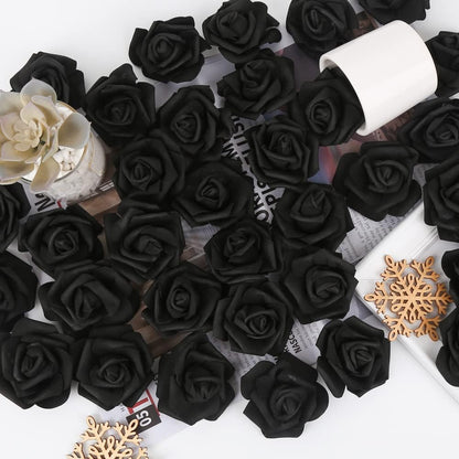 100Pcs Artificial Foam Roses Flowers Heads, 3in Stemless Lilac Foam Fake Flowers Bulk for Crafts, Wall Decorations, DIY Wedding Receptions, Bridal Shower, Faux Bouquets, Party Home Decor(Lilac)