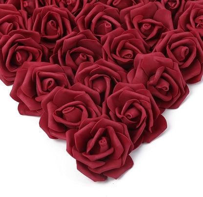 100Pcs Artificial Foam Roses Flowers Heads, 3in Stemless Lilac Foam Fake Flowers Bulk for Crafts, Wall Decorations, DIY Wedding Receptions, Bridal Shower, Faux Bouquets, Party Home Decor(Lilac)