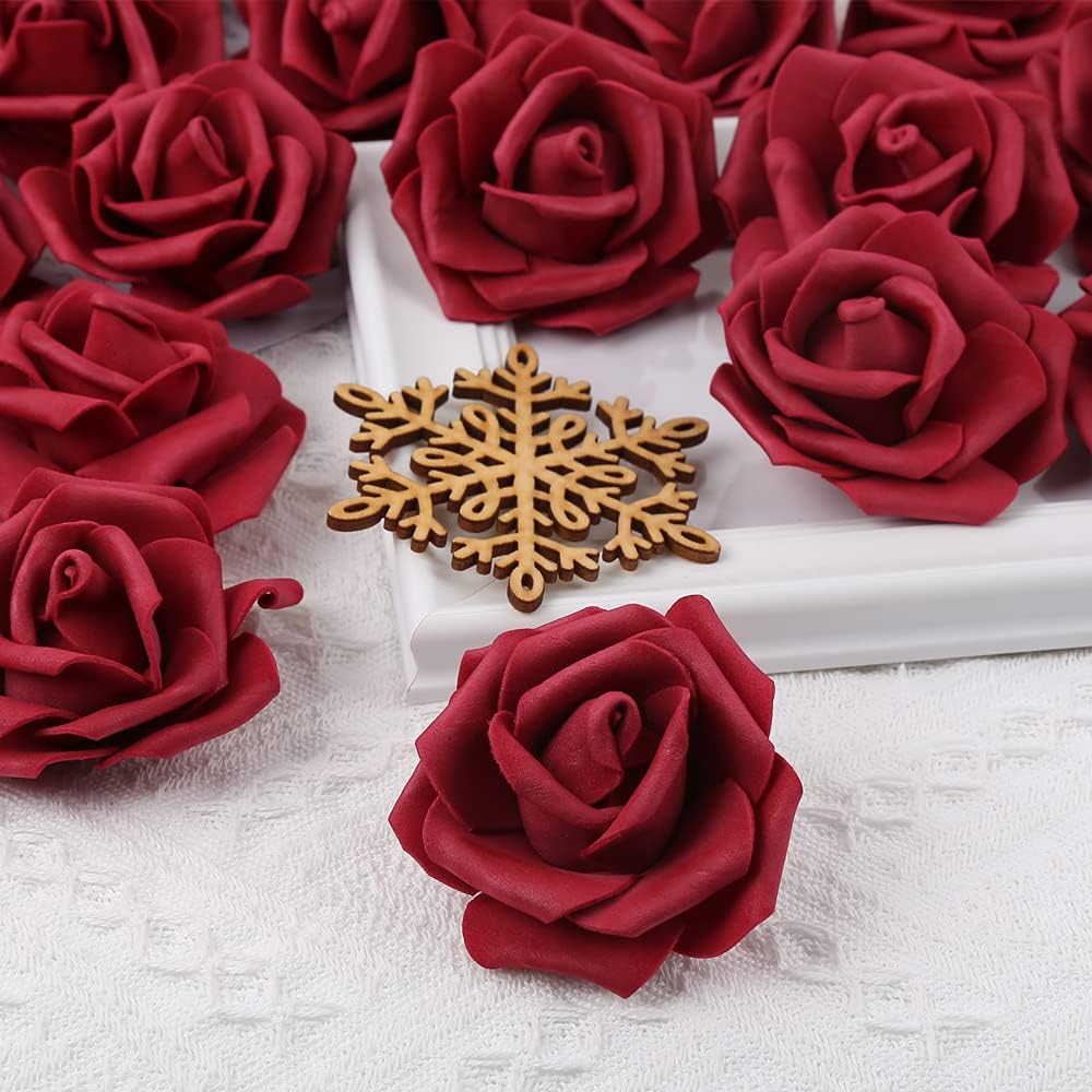 100Pcs Artificial Foam Roses Flowers Heads, 3in Stemless Lilac Foam Fake Flowers Bulk for Crafts, Wall Decorations, DIY Wedding Receptions, Bridal Shower, Faux Bouquets, Party Home Decor(Lilac)