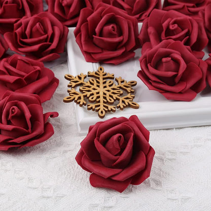 100Pcs Artificial Foam Roses Flowers Heads, 3in Stemless Lilac Foam Fake Flowers Bulk for Crafts, Wall Decorations, DIY Wedding Receptions, Bridal Shower, Faux Bouquets, Party Home Decor(Lilac)