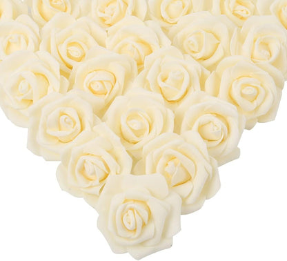 100Pcs Artificial Foam Roses Flowers Heads, 3in Stemless Lilac Foam Fake Flowers Bulk for Crafts, Wall Decorations, DIY Wedding Receptions, Bridal Shower, Faux Bouquets, Party Home Decor(Lilac)