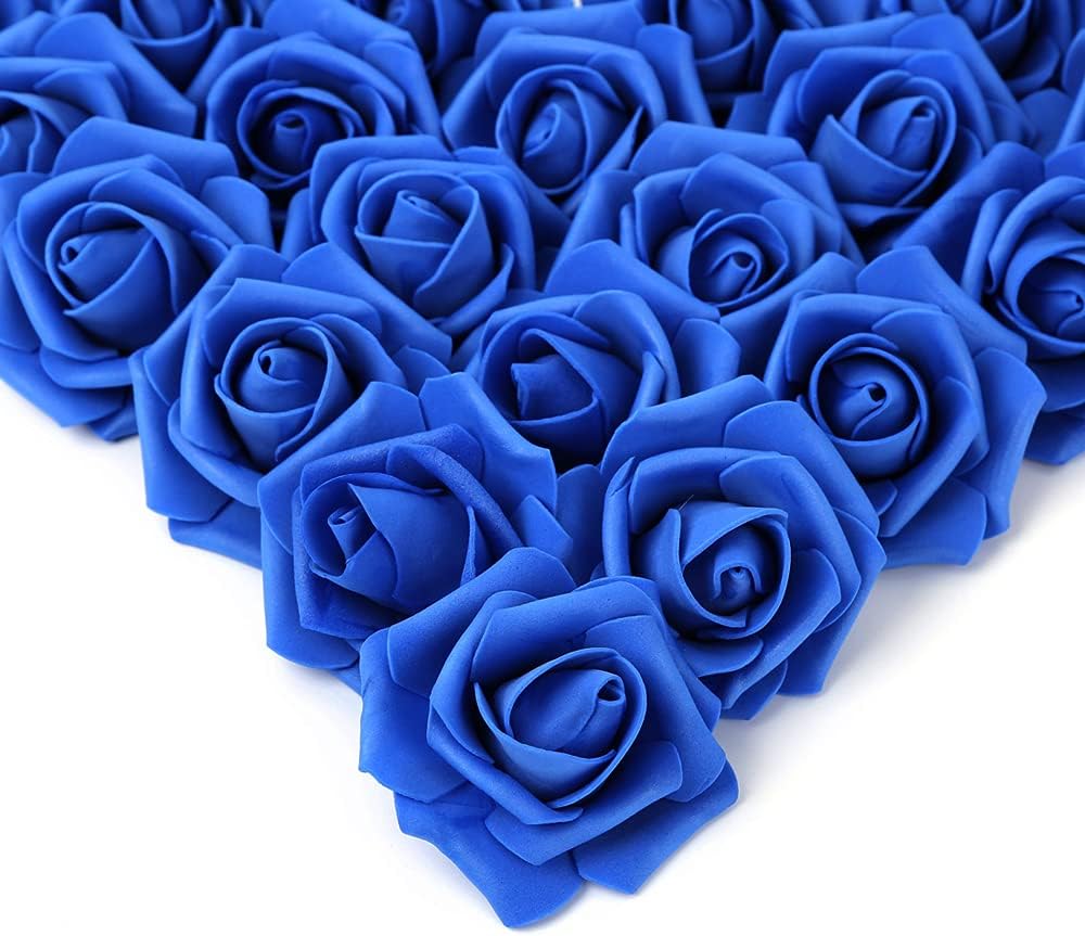 100Pcs Artificial Foam Roses Flowers Heads, 3in Stemless Lilac Foam Fake Flowers Bulk for Crafts, Wall Decorations, DIY Wedding Receptions, Bridal Shower, Faux Bouquets, Party Home Decor(Lilac)
