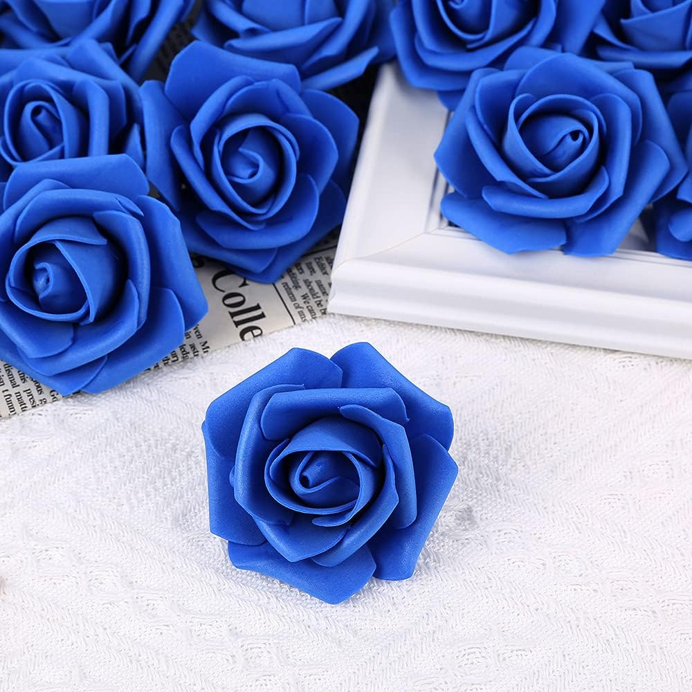 100Pcs Artificial Foam Roses Flowers Heads, 3in Stemless Lilac Foam Fake Flowers Bulk for Crafts, Wall Decorations, DIY Wedding Receptions, Bridal Shower, Faux Bouquets, Party Home Decor(Lilac)