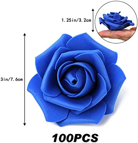 100Pcs Artificial Foam Roses Flowers Heads, 3in Stemless Lilac Foam Fake Flowers Bulk for Crafts, Wall Decorations, DIY Wedding Receptions, Bridal Shower, Faux Bouquets, Party Home Decor(Lilac)