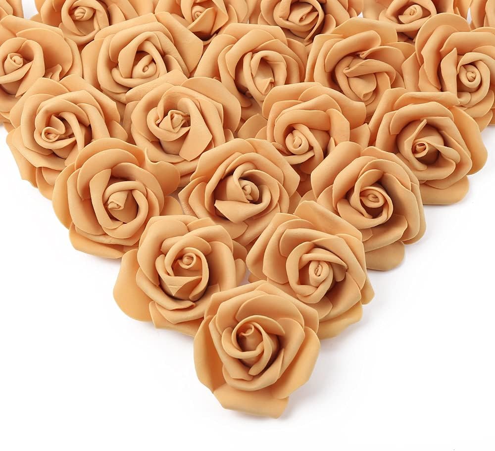 100Pcs Artificial Foam Roses Flowers Heads, 3in Stemless Lilac Foam Fake Flowers Bulk for Crafts, Wall Decorations, DIY Wedding Receptions, Bridal Shower, Faux Bouquets, Party Home Decor(Lilac)