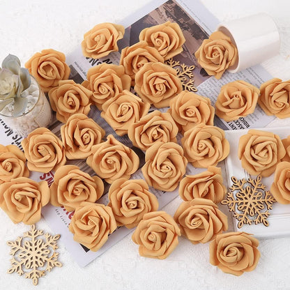 100Pcs Artificial Foam Roses Flowers Heads, 3in Stemless Lilac Foam Fake Flowers Bulk for Crafts, Wall Decorations, DIY Wedding Receptions, Bridal Shower, Faux Bouquets, Party Home Decor(Lilac)